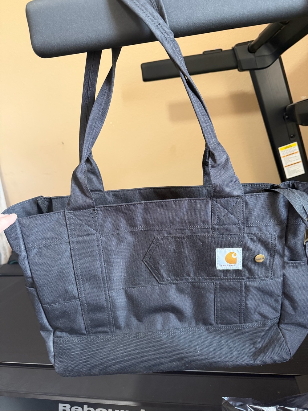 Carhartt Black Canvas Tote with Logo Patch